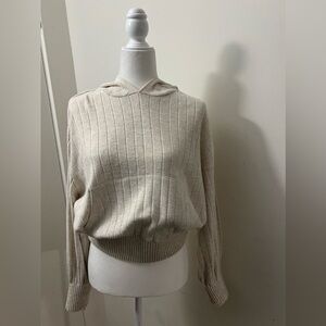 Sweatshirt sweater beige zara with front pocket
